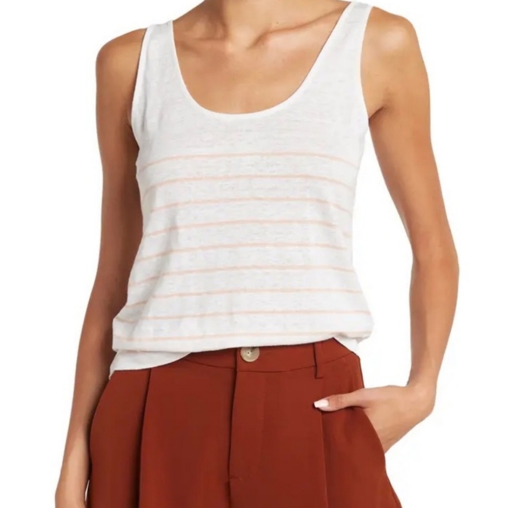 NWT Vince Breton Stripe Linen Tank